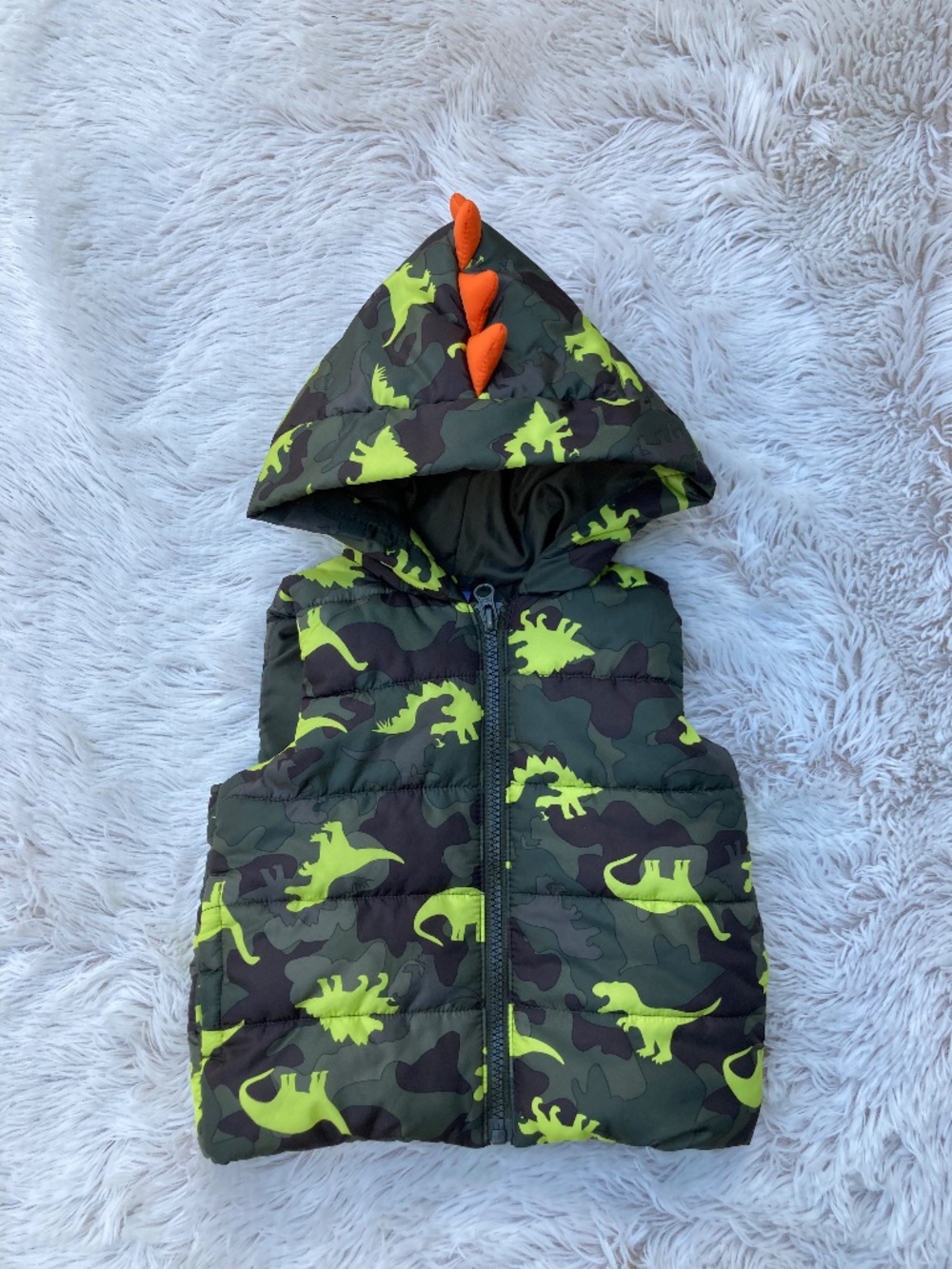 Members Mark Dinosaur Puffer Vest With Hood Size 12 months